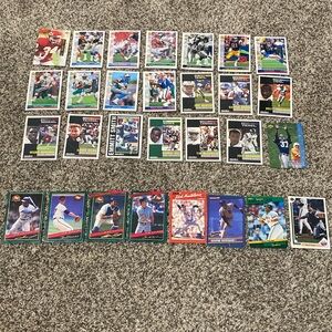 Football and baseball trading cards